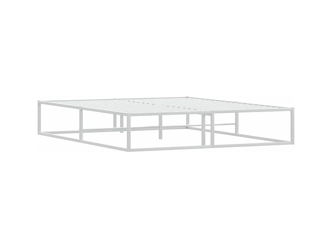 Cadre de lit sans matelas blanc 160x200 cm métal