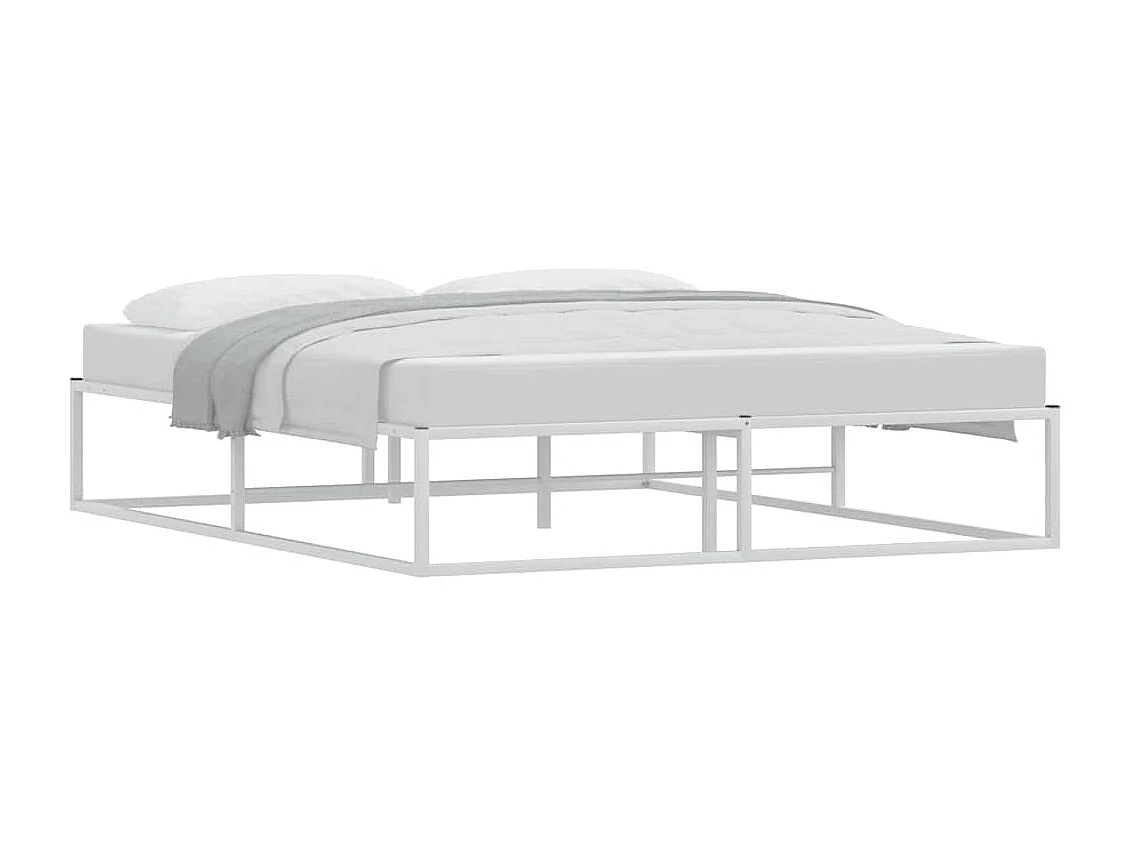 Cadre de lit sans matelas blanc 160x200 cm métal