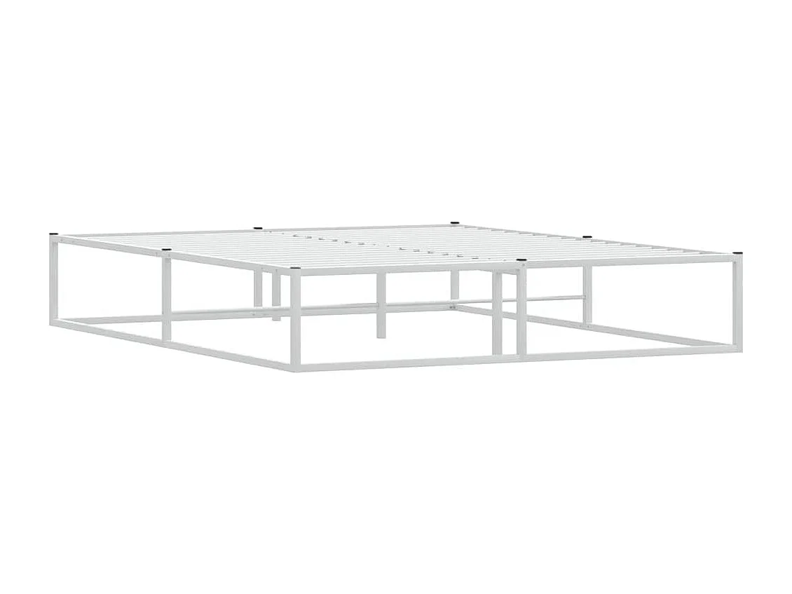 Cadre de lit sans matelas blanc 160x200 cm métal