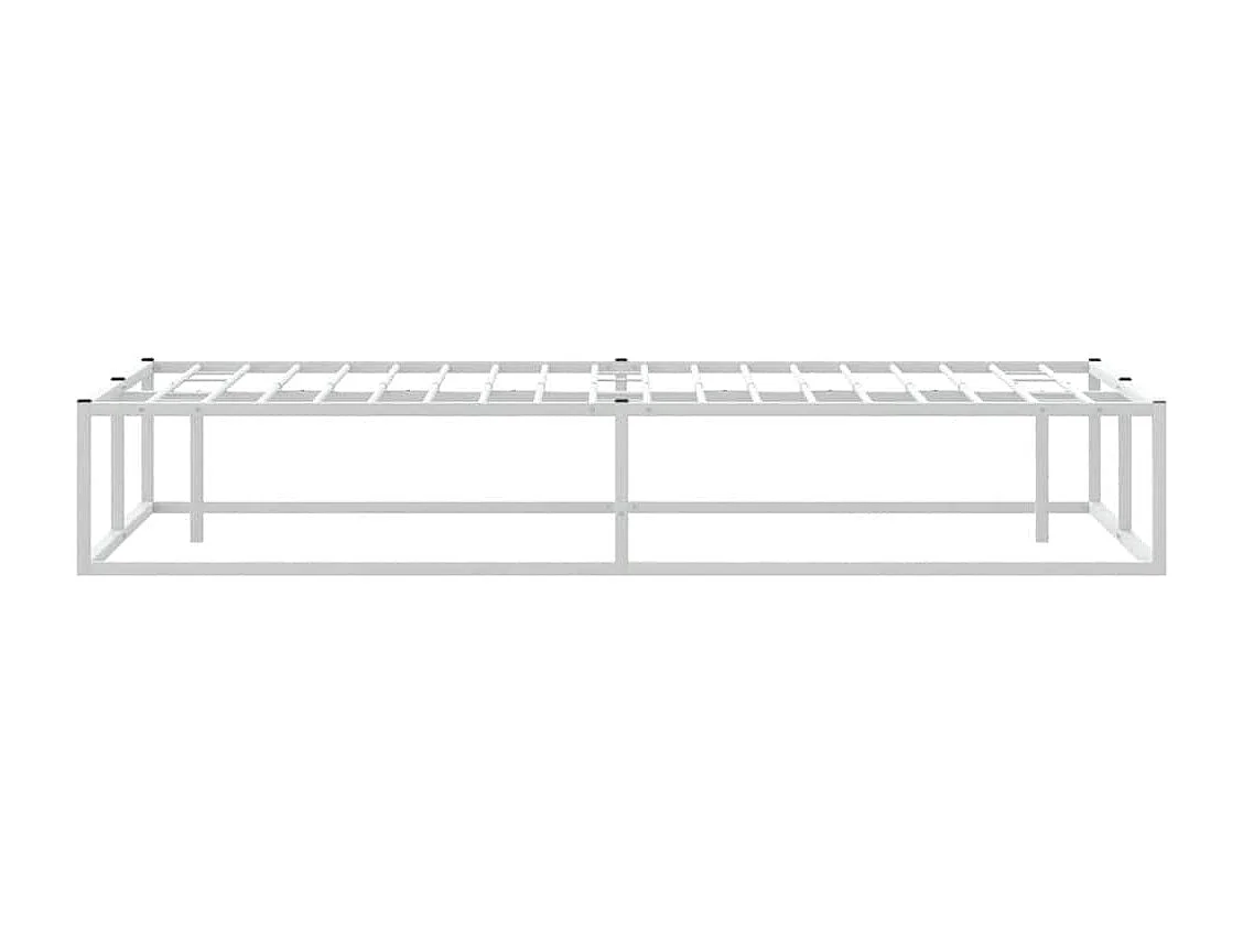 Cadre de lit sans matelas blanc 160x200 cm métal