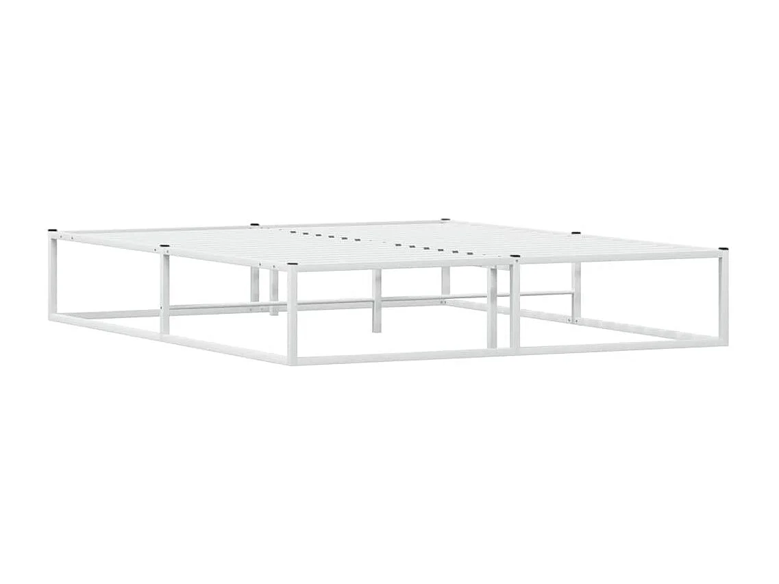 Cadre de lit sans matelas blanc 160x200 cm métal