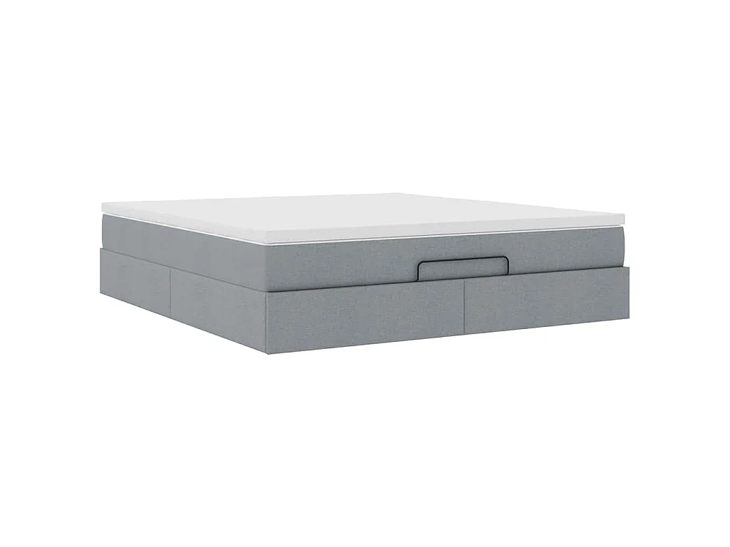 Ottoman bed met matras 180x200cm stof lichtgrijs