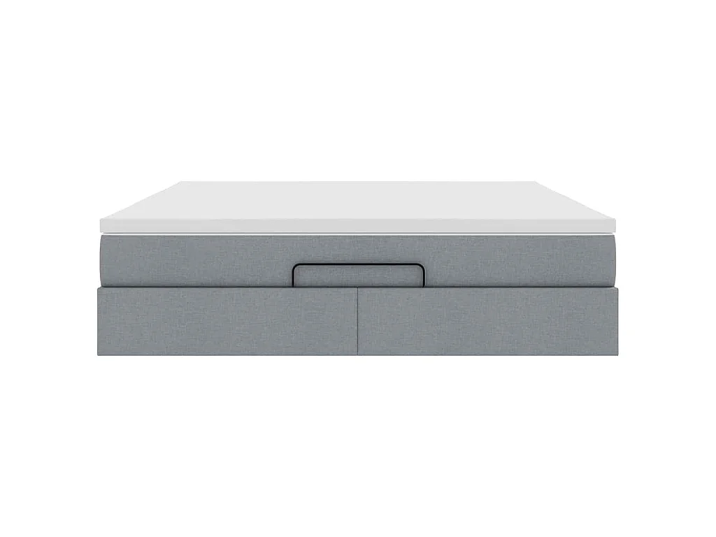 Ottoman bed met matras 180x200cm stof lichtgrijs