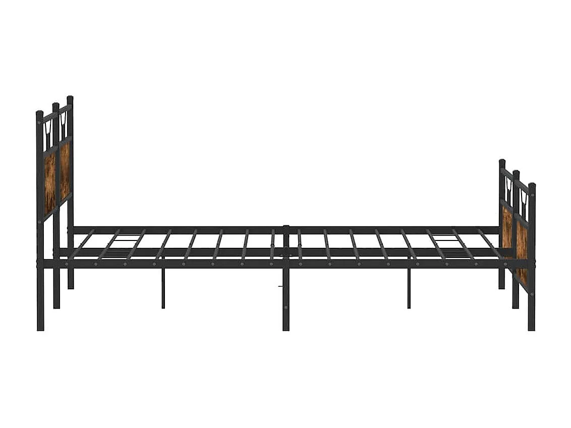 Cadre de lit en métal sans matelas chêne fumé 160x200 cm