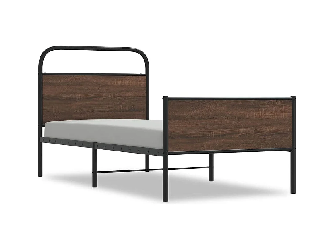 Bettgestell ohne Matratze 90x190 cm Braun Eichen-Optik