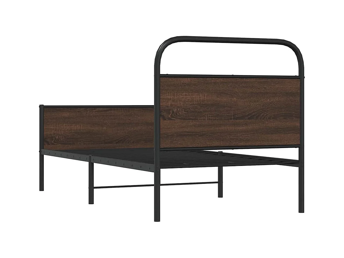 Bettgestell ohne Matratze 90x190 cm Braun Eichen-Optik