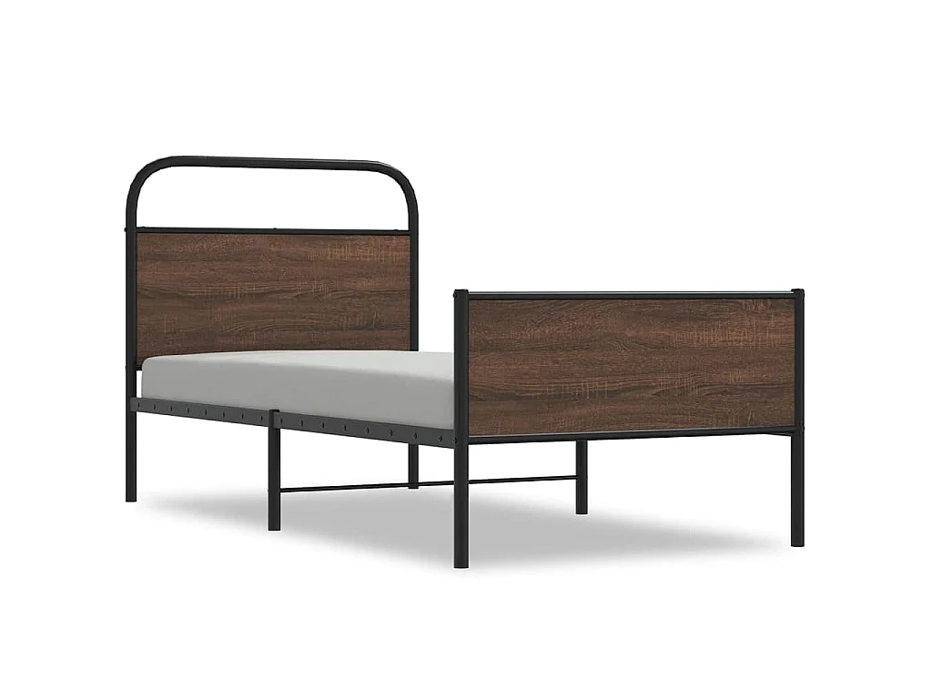 Bedframe zonder matras bewerkt hout bruin eikenkleur 90x190 cm