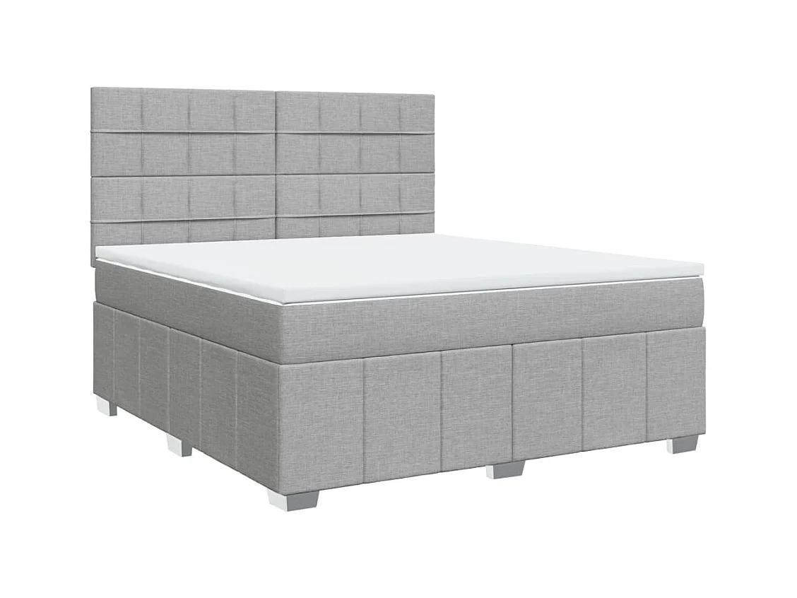 Boxspring met matras stof lichtgrijs 180x200 cm