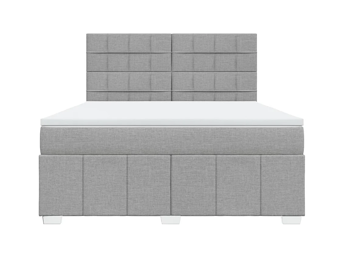 Boxspring met matras stof lichtgrijs 180x200 cm