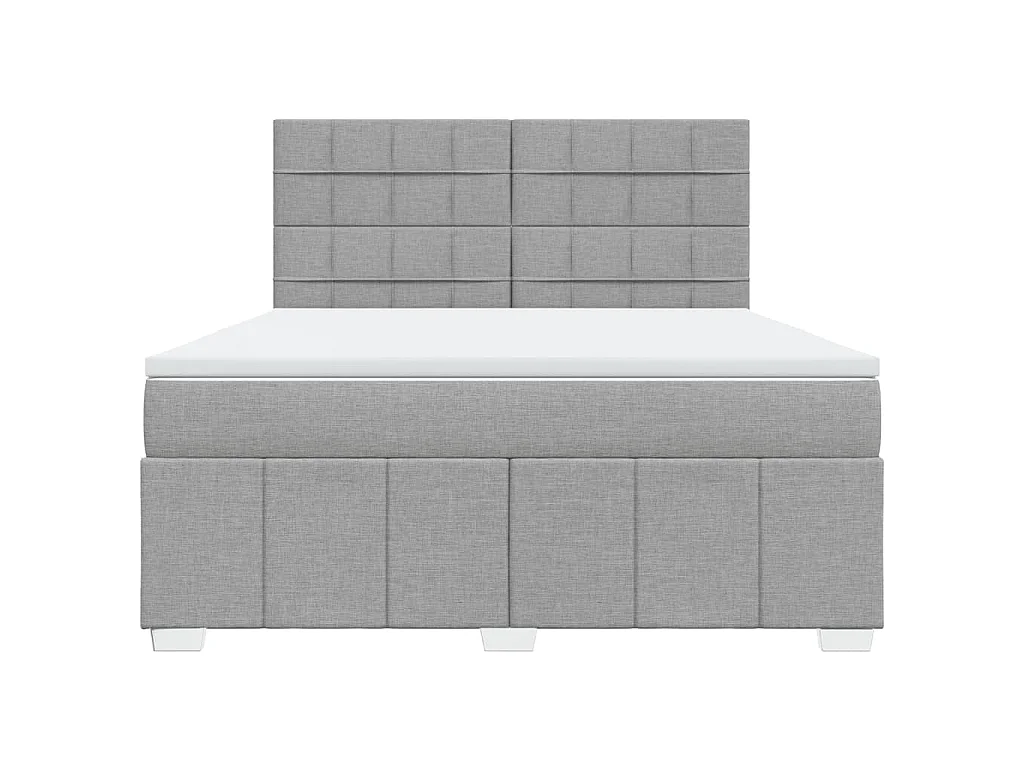Cama com molas/colchão 180x200 cm tecido cinzento-claro