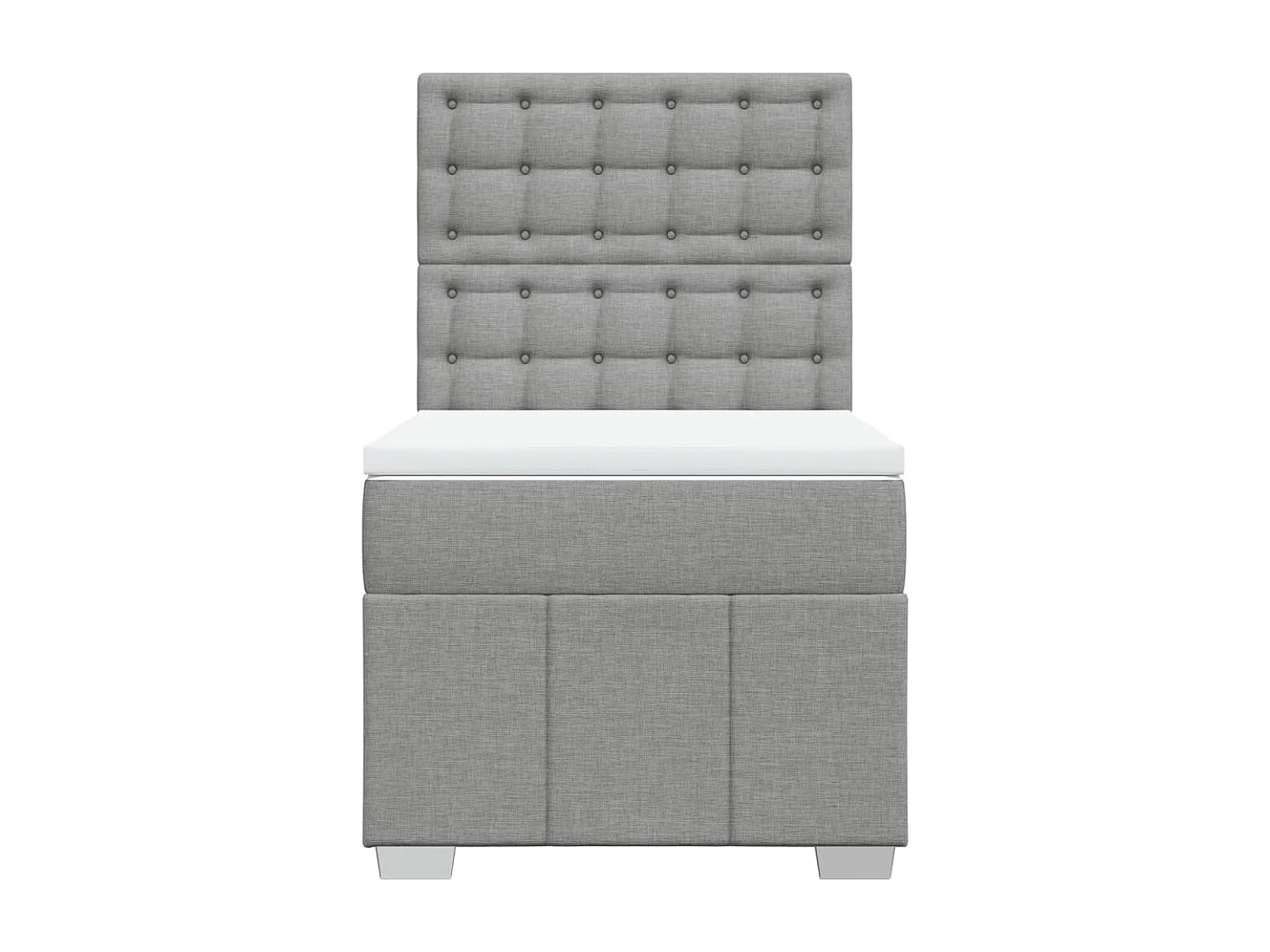 Cama com molas/colchão 90x190 cm tecido cinzento-claro