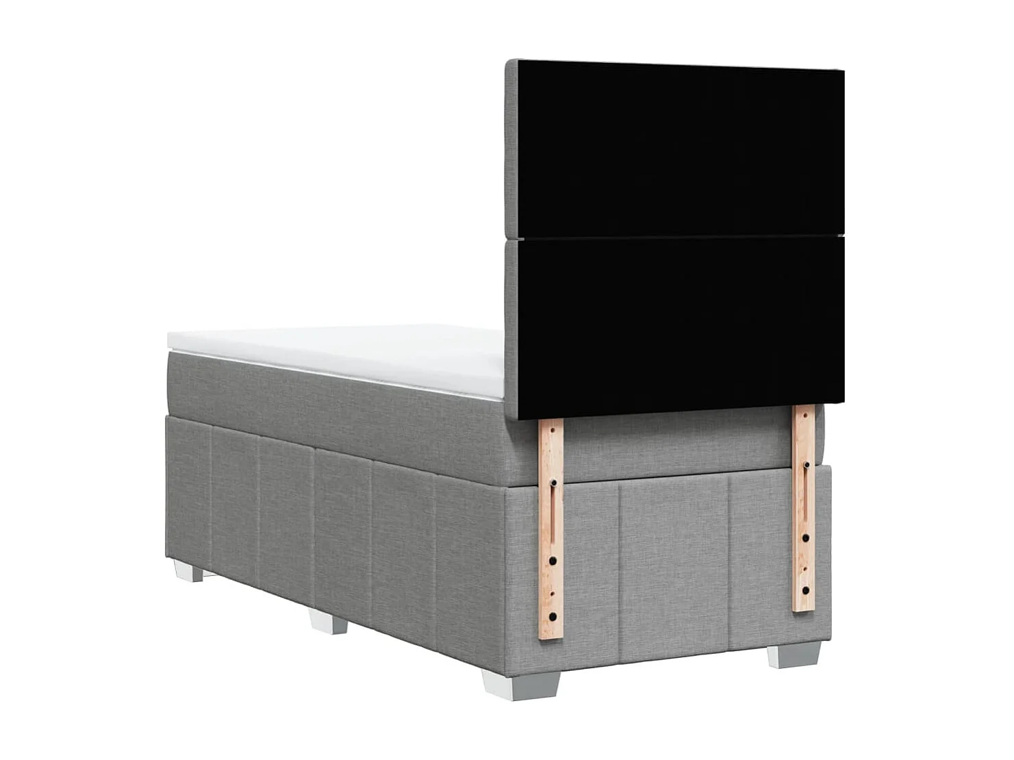 Cama com molas/colchão 90x190 cm tecido cinzento-claro