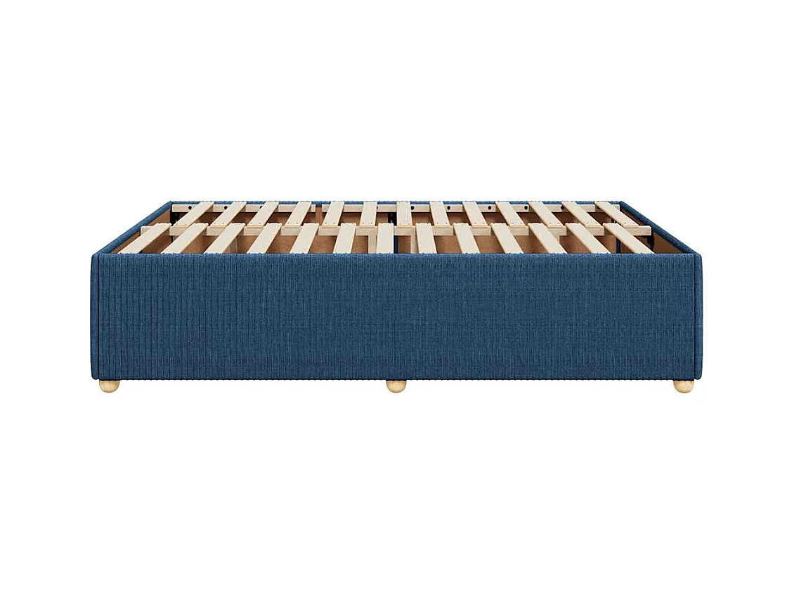 Cadre de lit sans matelas bleu 160x200 cm tissu