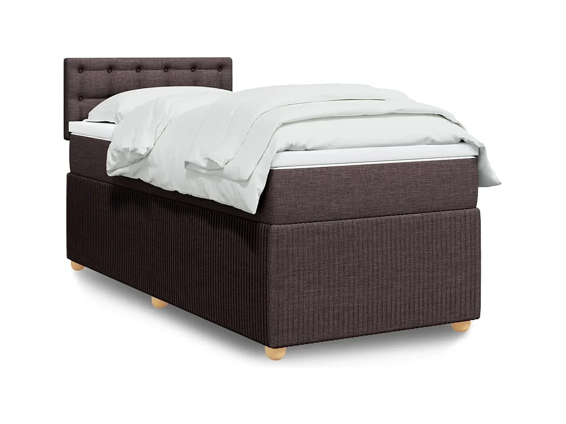 Sommier à lattes de lit avec matelas Marron foncé 90x190 cm