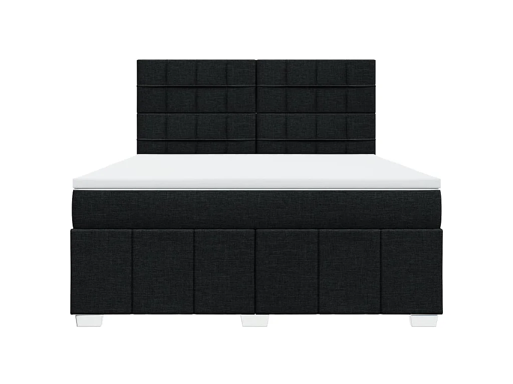 Giroletto a Molle con Materasso Nero 180x200 cm in Tessuto