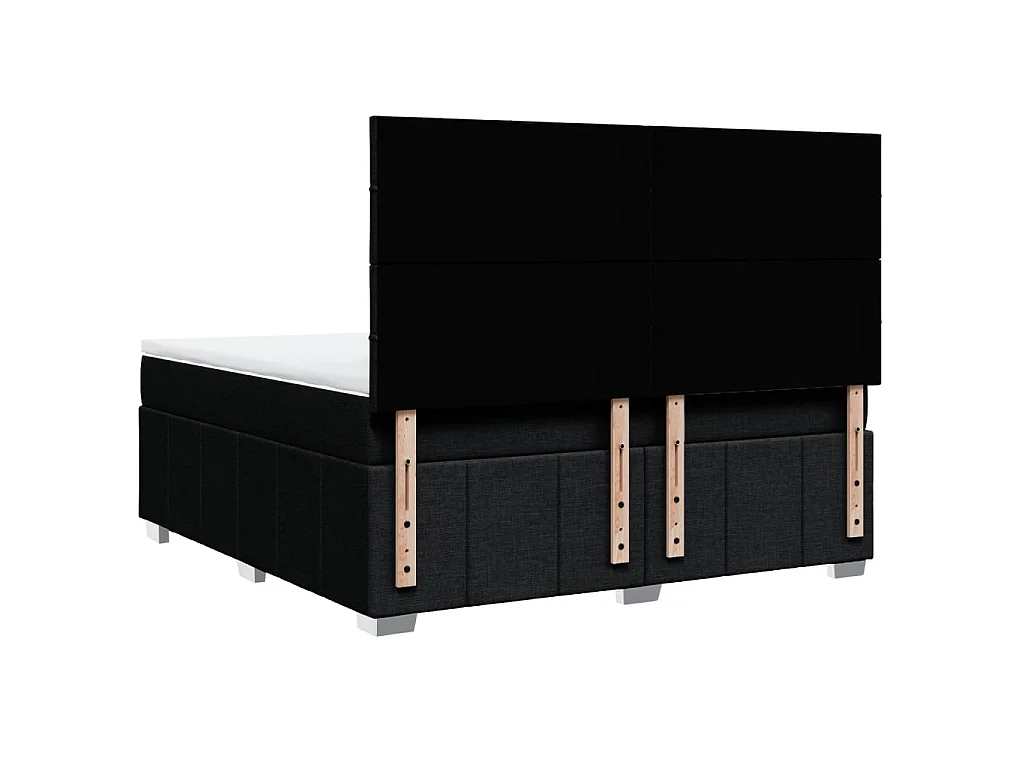 Boxspringbett mit Matratze Schwarz 180x200 cm Stoff