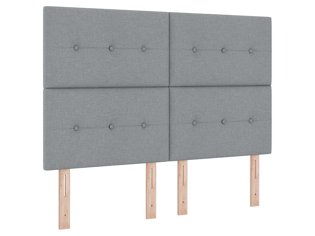 Boxspringbett mit Kopfteil Hellgrau 140 x 200 cm Stoff