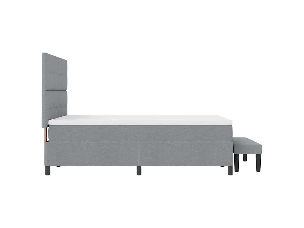 Boxspringbett mit Kopfteil Hellgrau 140 x 200 cm Stoff