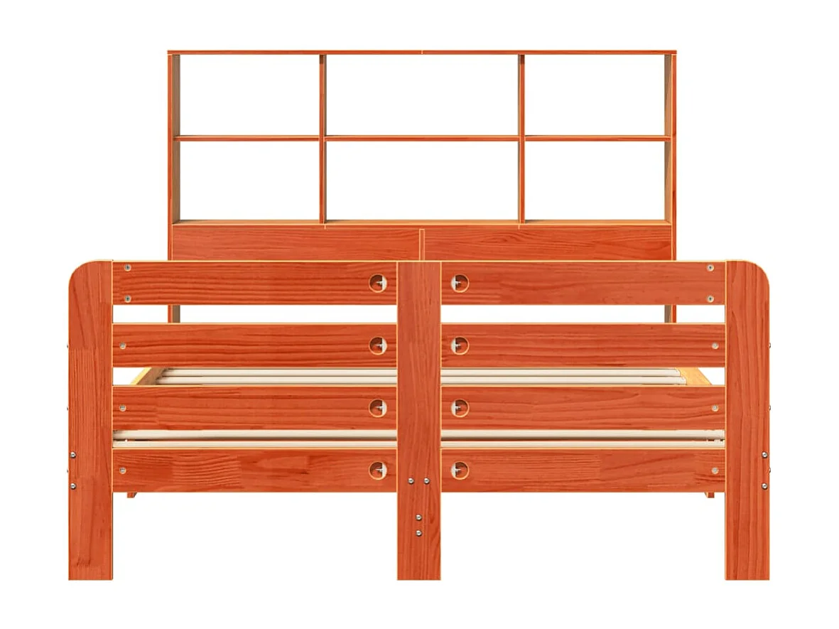 Cadre de lit sans matelas cire marron 140x190cm bois pin massif