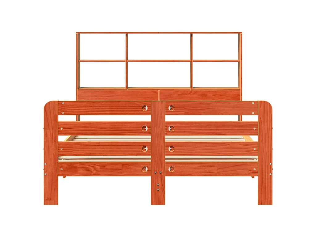 Massivholzbett ohne Matratze Wachsbraun 140x190 cm Kiefernholz