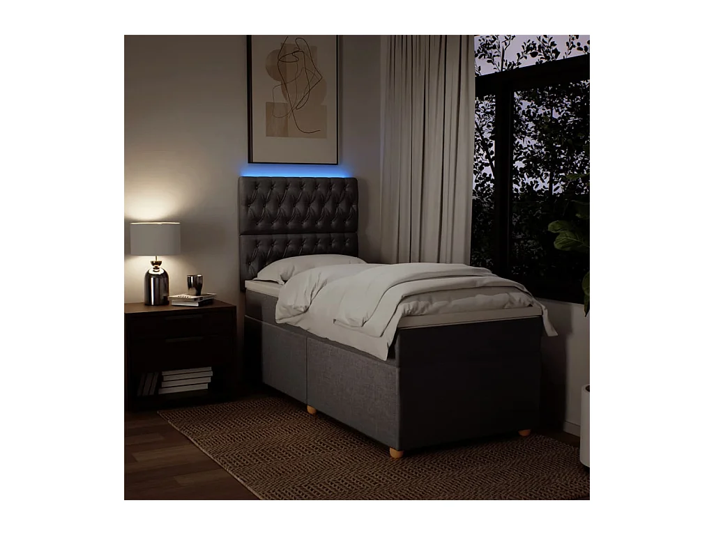 Sommier à lattes de lit avec matelas Taupe 90x200 cm Tissu