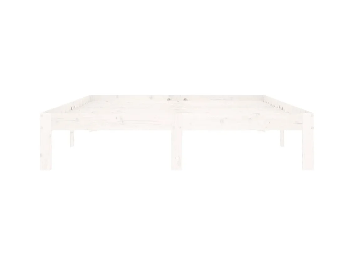 Cadre de lit sans matelas blanc bois de pin massif 140x200 cm