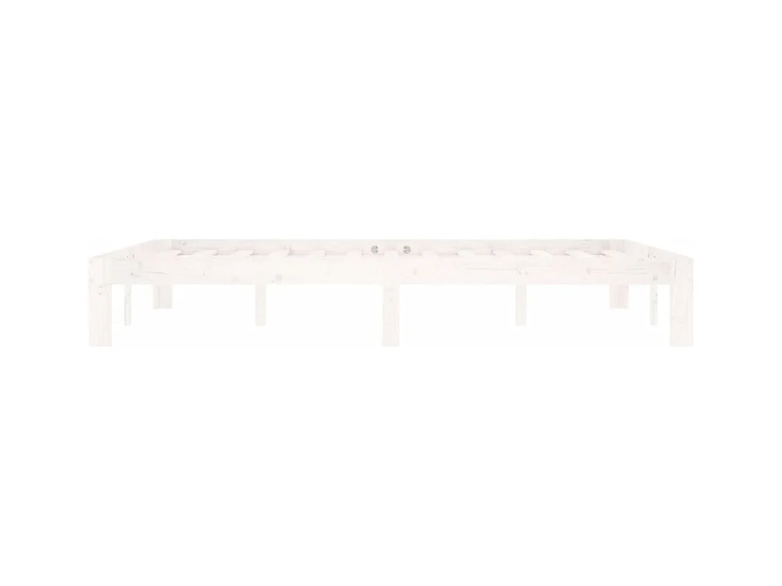 Cadre de lit sans matelas blanc bois de pin massif 140x200 cm
