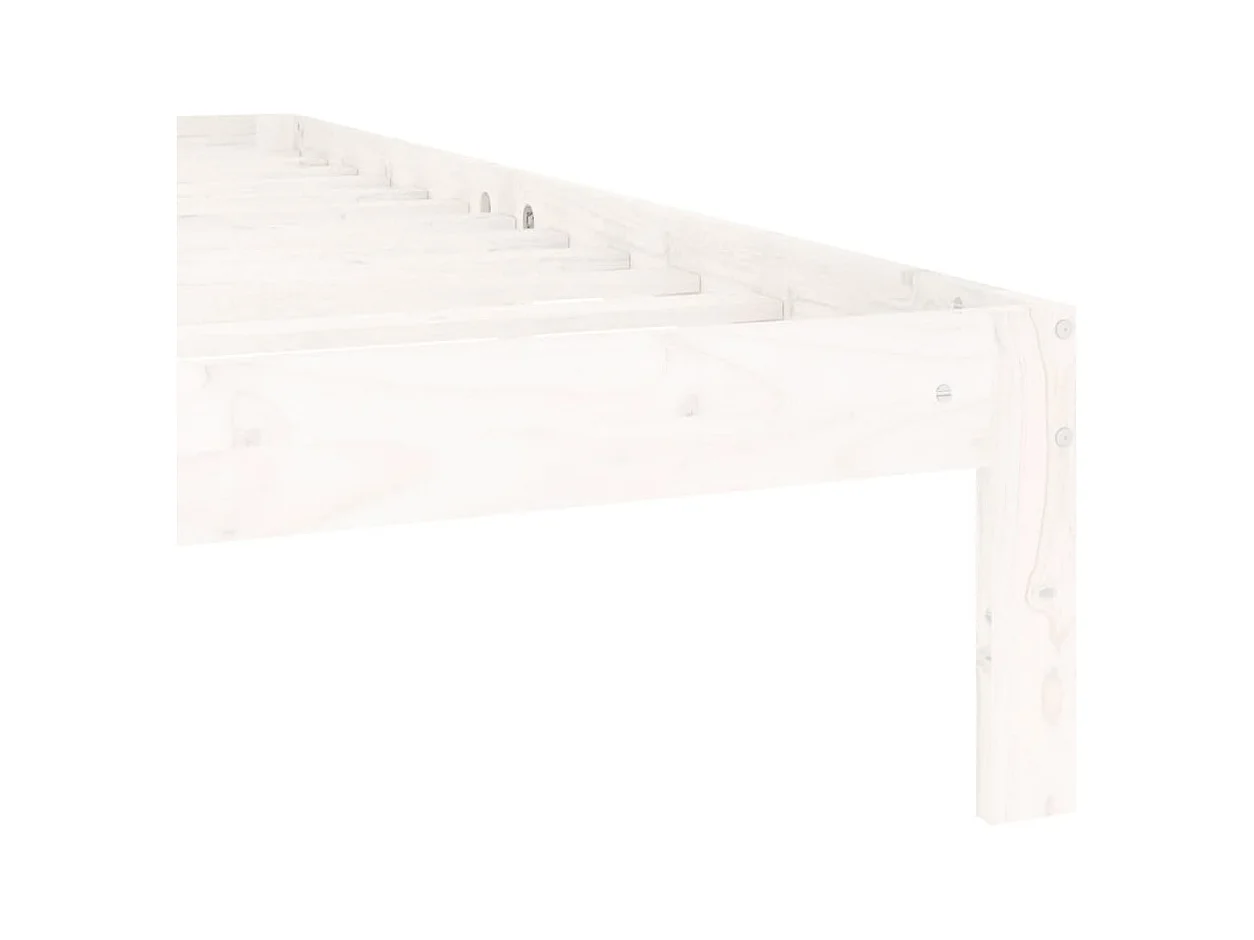 Cadre de lit sans matelas blanc bois de pin massif 140x200 cm