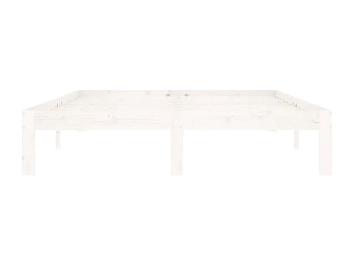Cadre de lit sans matelas blanc bois de pin massif 140x200 cm