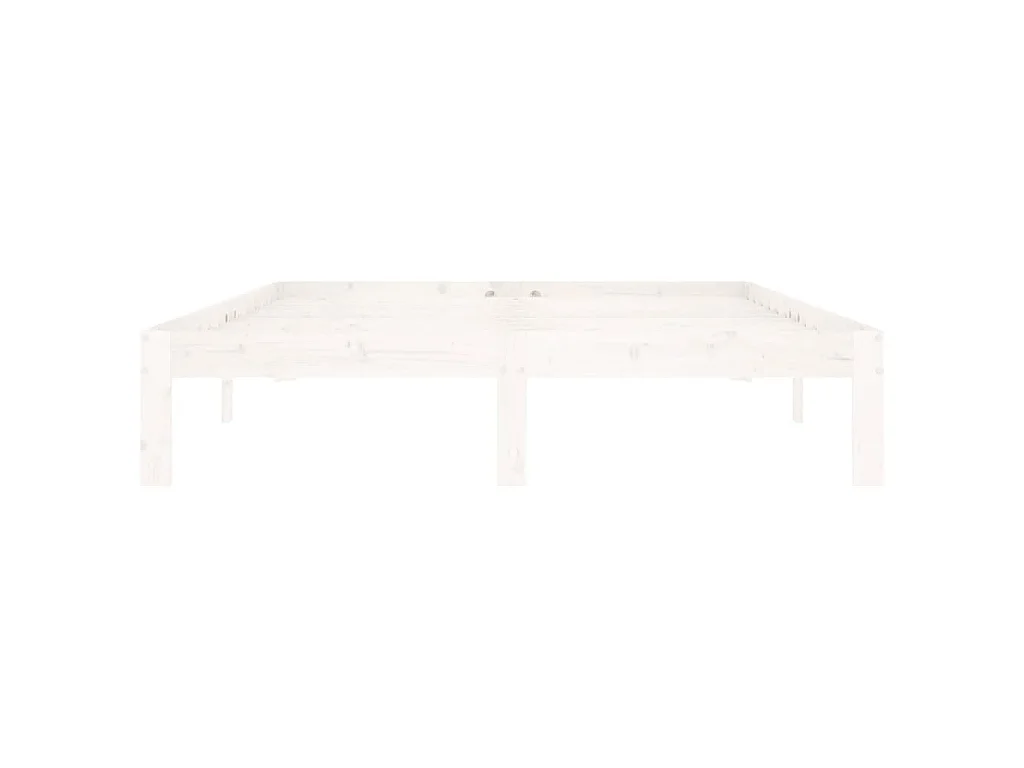 Cadre de lit sans matelas blanc bois de pin massif 140x200 cm