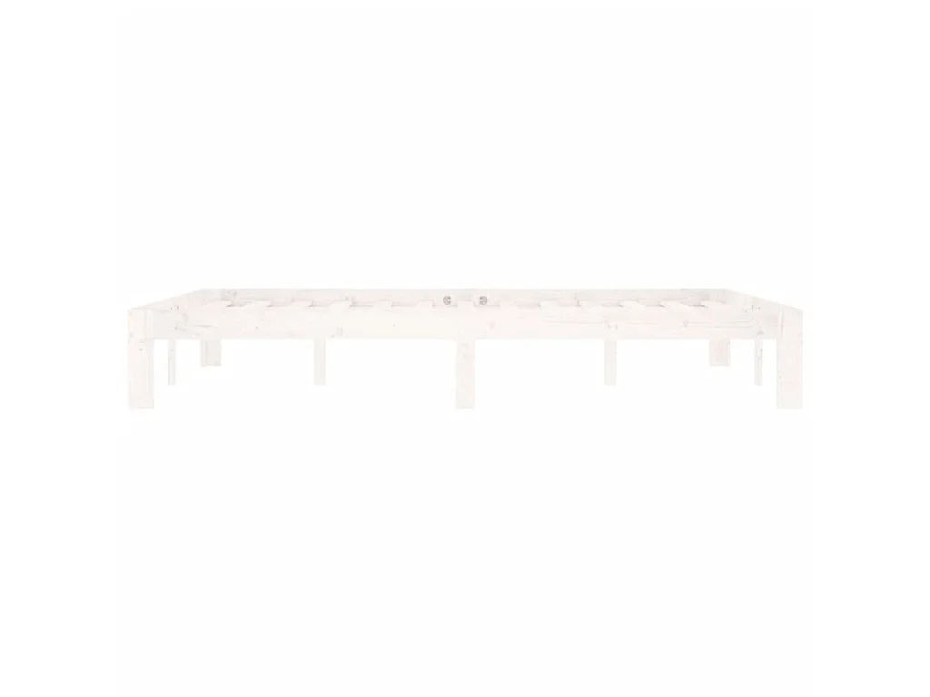 Cadre de lit sans matelas blanc bois de pin massif 140x200 cm