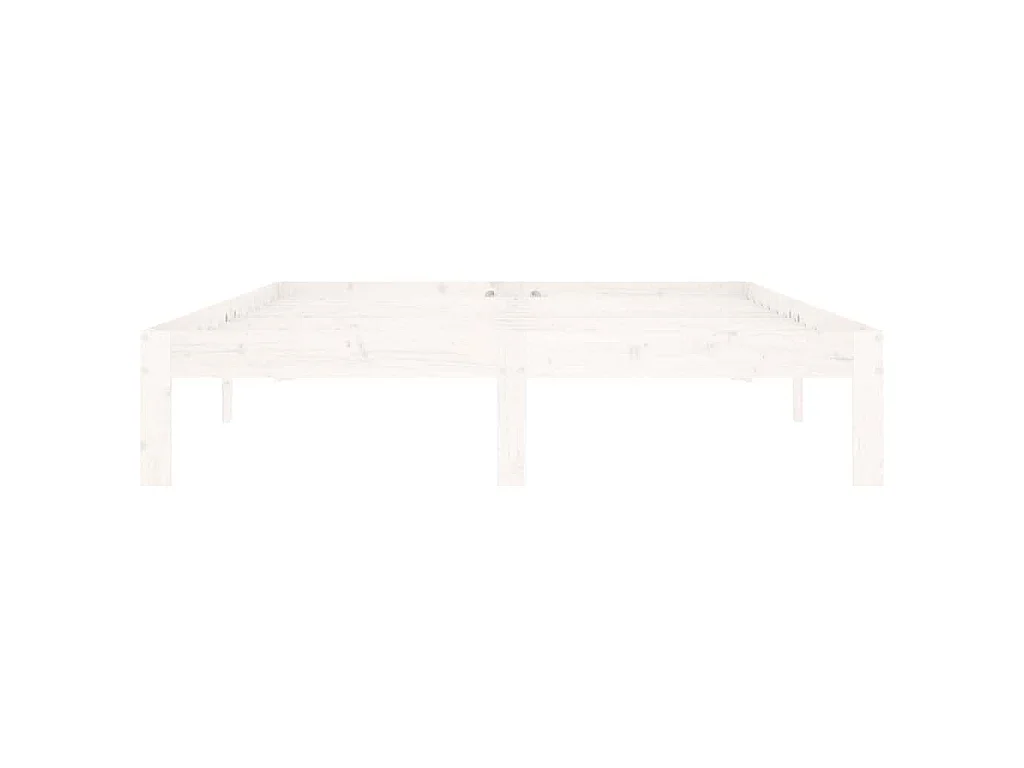 Cadre de lit sans matelas blanc bois de pin massif 140x200 cm