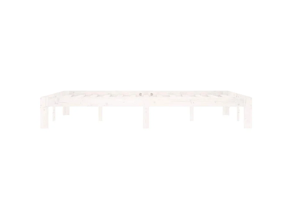Cadre de lit sans matelas blanc bois de pin massif 140x200 cm