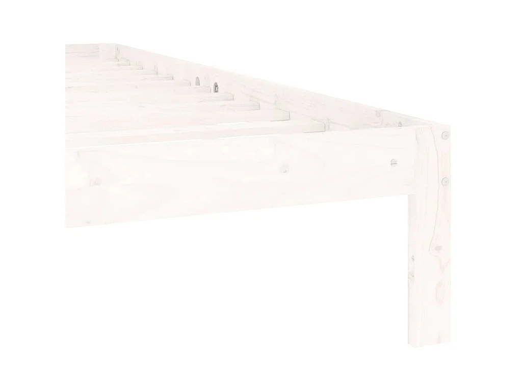 Cadre de lit sans matelas blanc bois de pin massif 140x200 cm