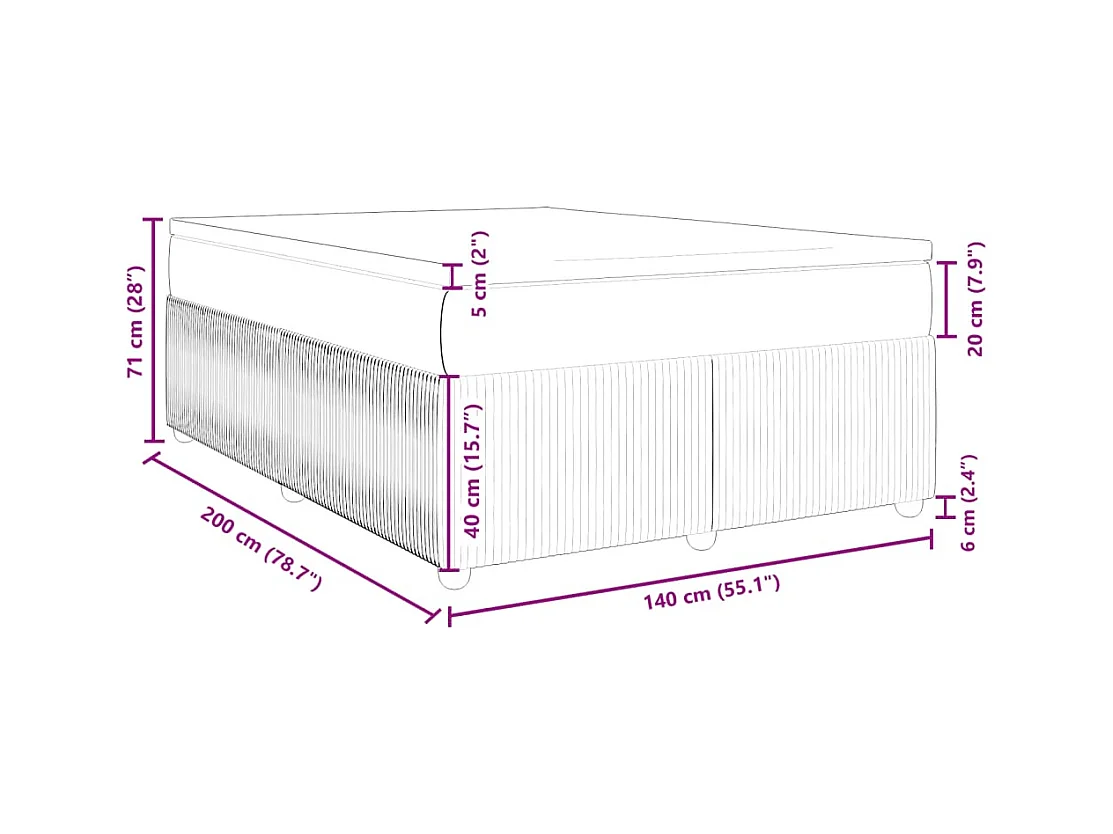 Boxspringbett mit Matratze Dunkelgrün 140x200 cm Samt