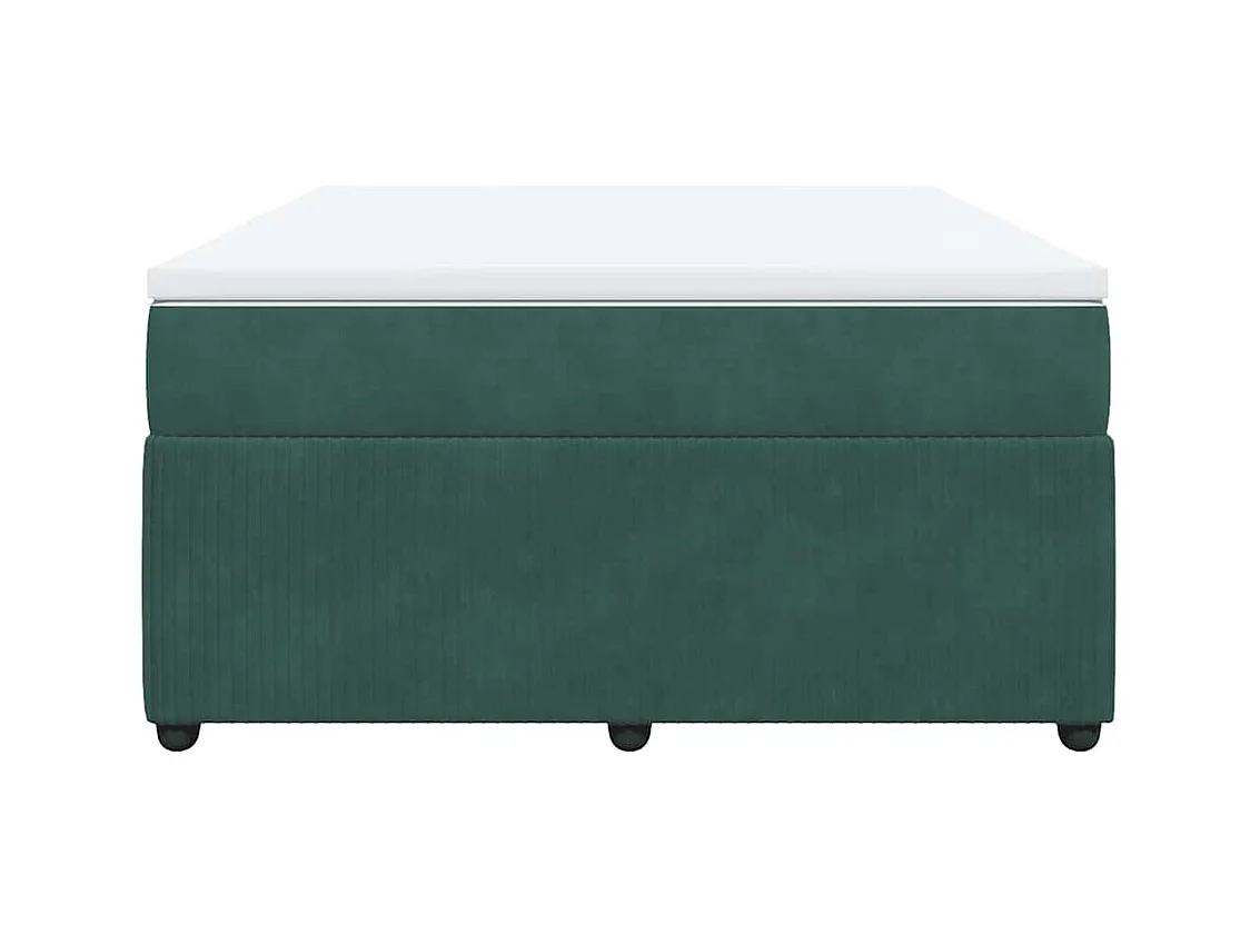 Boxspringbett mit Matratze Dunkelgrün 140x200 cm Samt