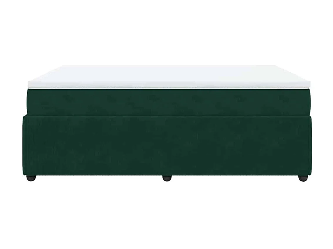 Sommier à lattes de lit et matelas Vert foncé 140x200cm Velours