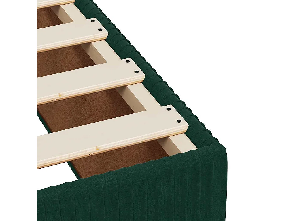 Cama box spring con colchón terciopelo verde oscuro 140x200 cm