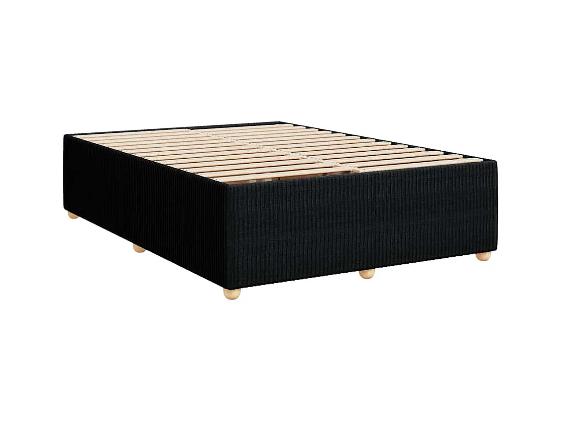 Boxspring met matras stof zwart 140x190 cm