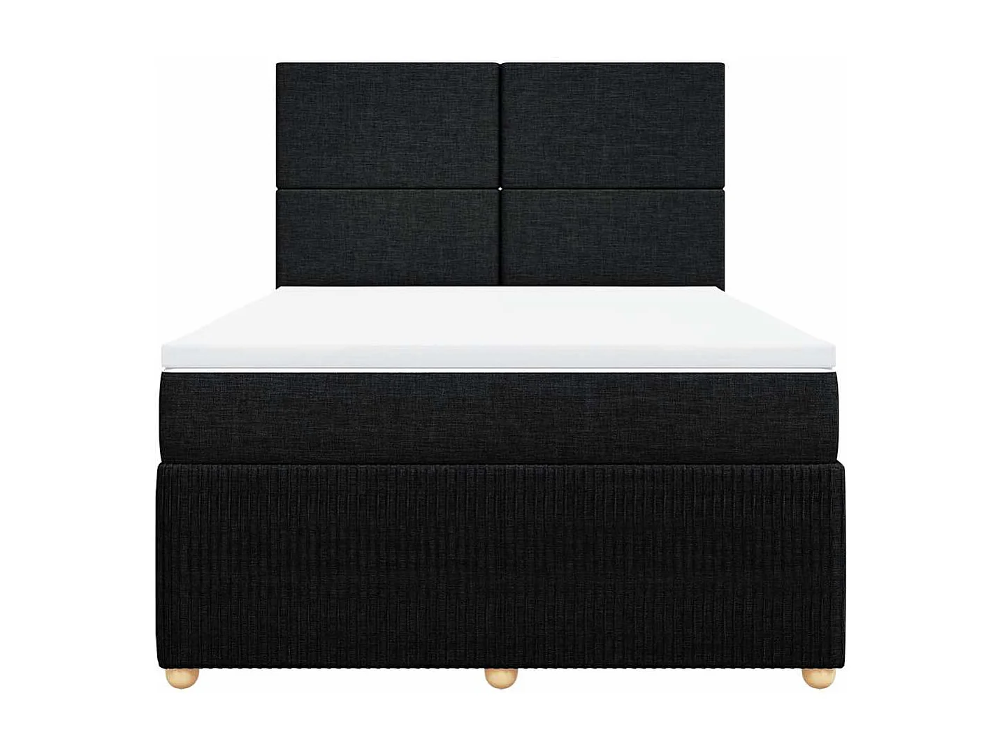 Boxspringbett mit Matratze Schwarz 140x190 cm Stoff