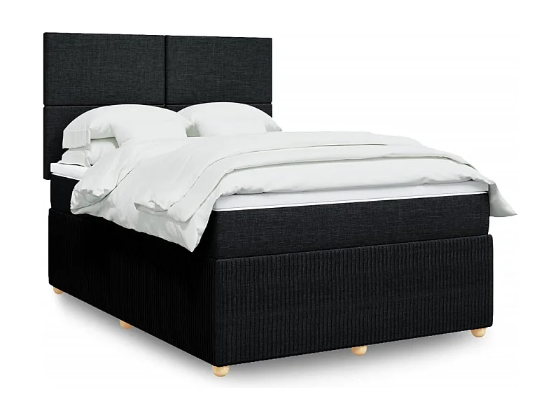Boxspringbett mit Matratze Schwarz 140x190 cm Stoff