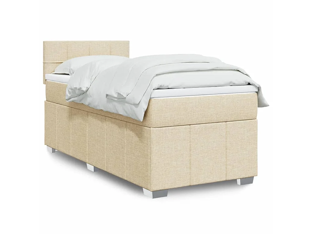 Giroletto a Molle con Materasso Crema 90x200 cm inTessuto