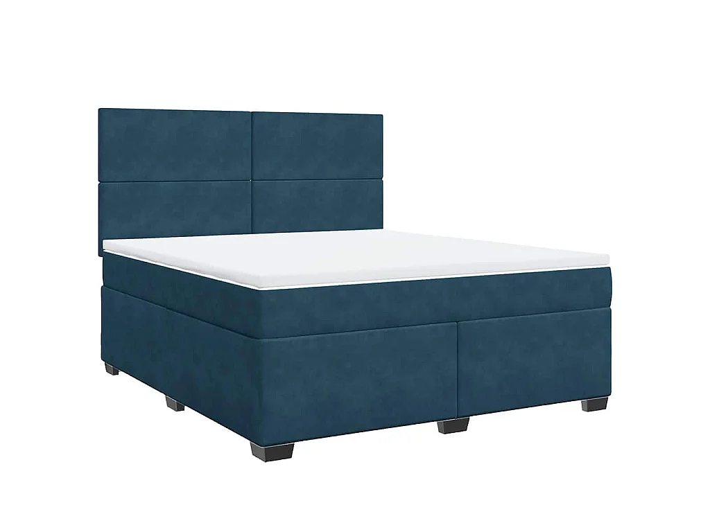 Cama com molas/colchão 180x200 cm veludo azul