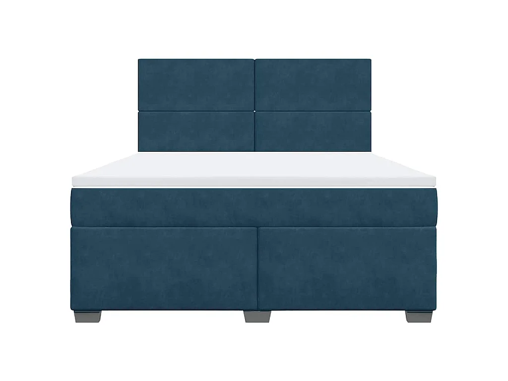 Cama com molas/colchão 180x200 cm veludo azul