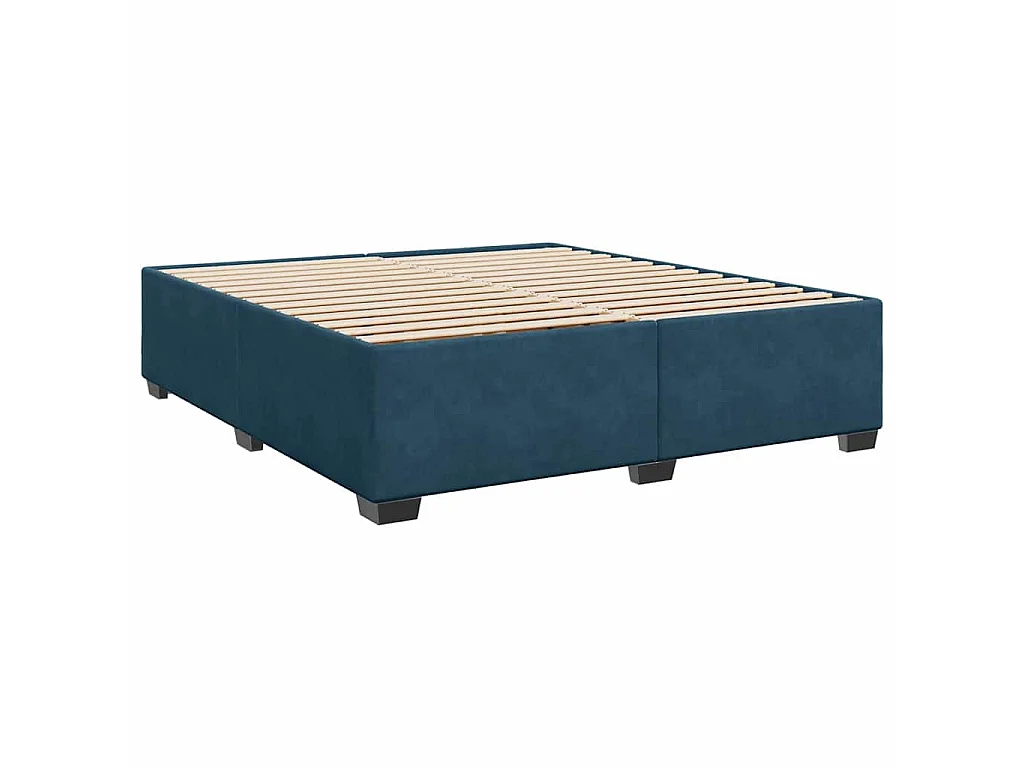 Cama com molas/colchão 180x200 cm veludo azul