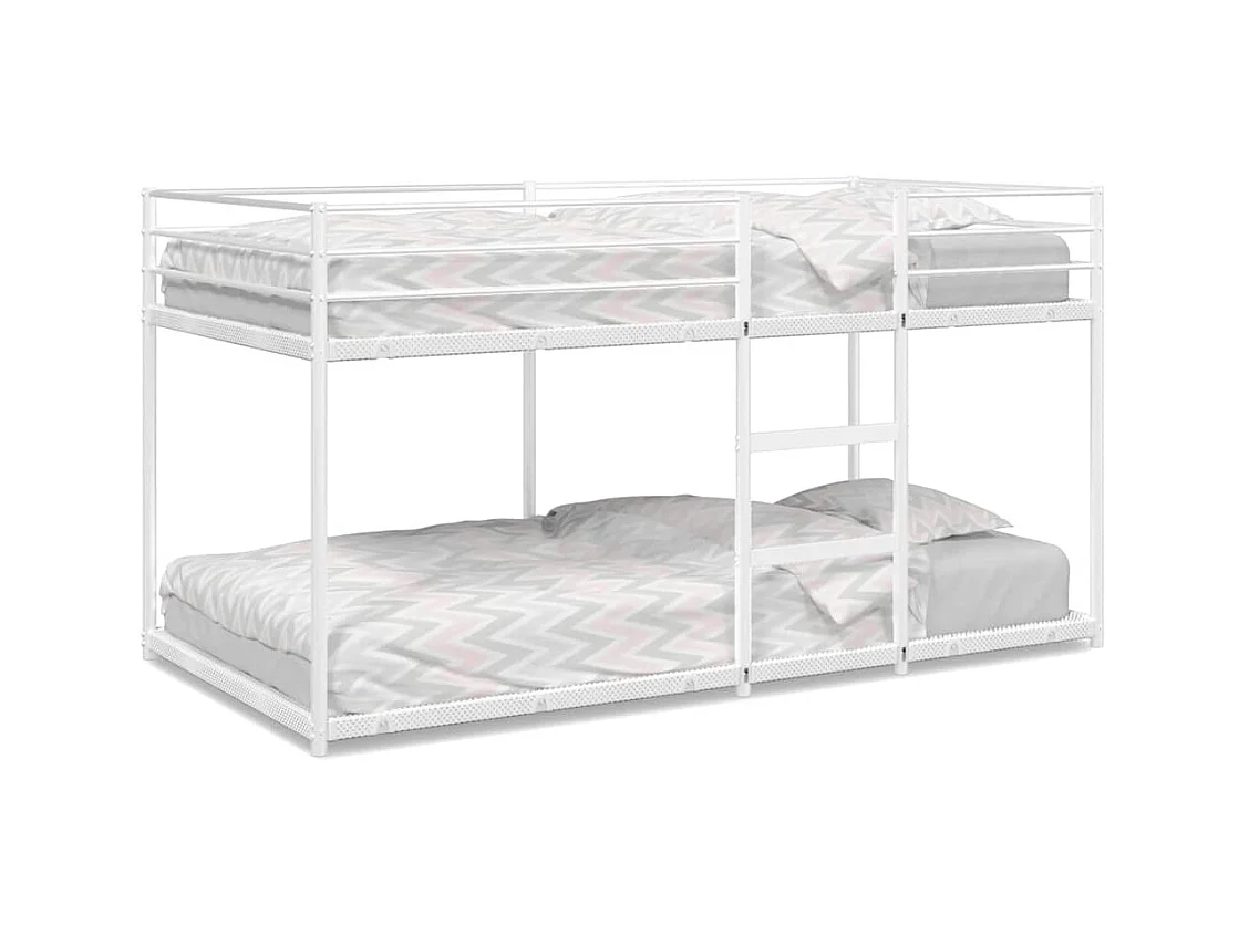 Lit superposé sans matelas blanc 100x200 cm acier