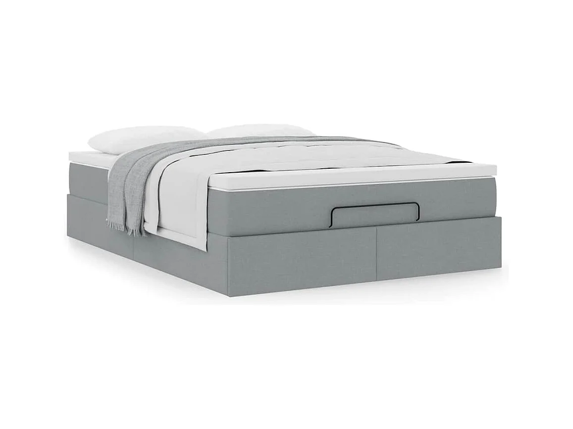 Struttura Letto Pouf con Materasso 140x200 cm in Tessuto