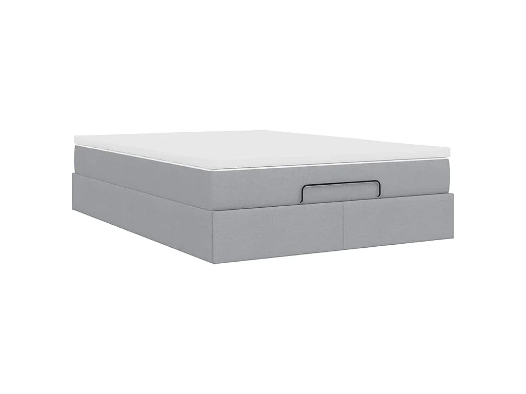 Ottoman bed met matras 140x200cm stof lichtgrijs