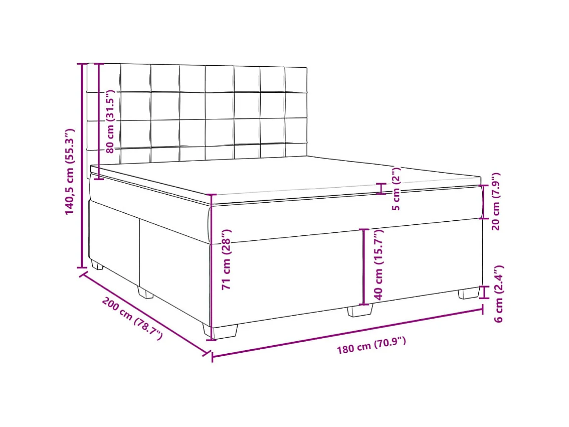 Boxspring met matras stof crèmekleurig 180x200 cm