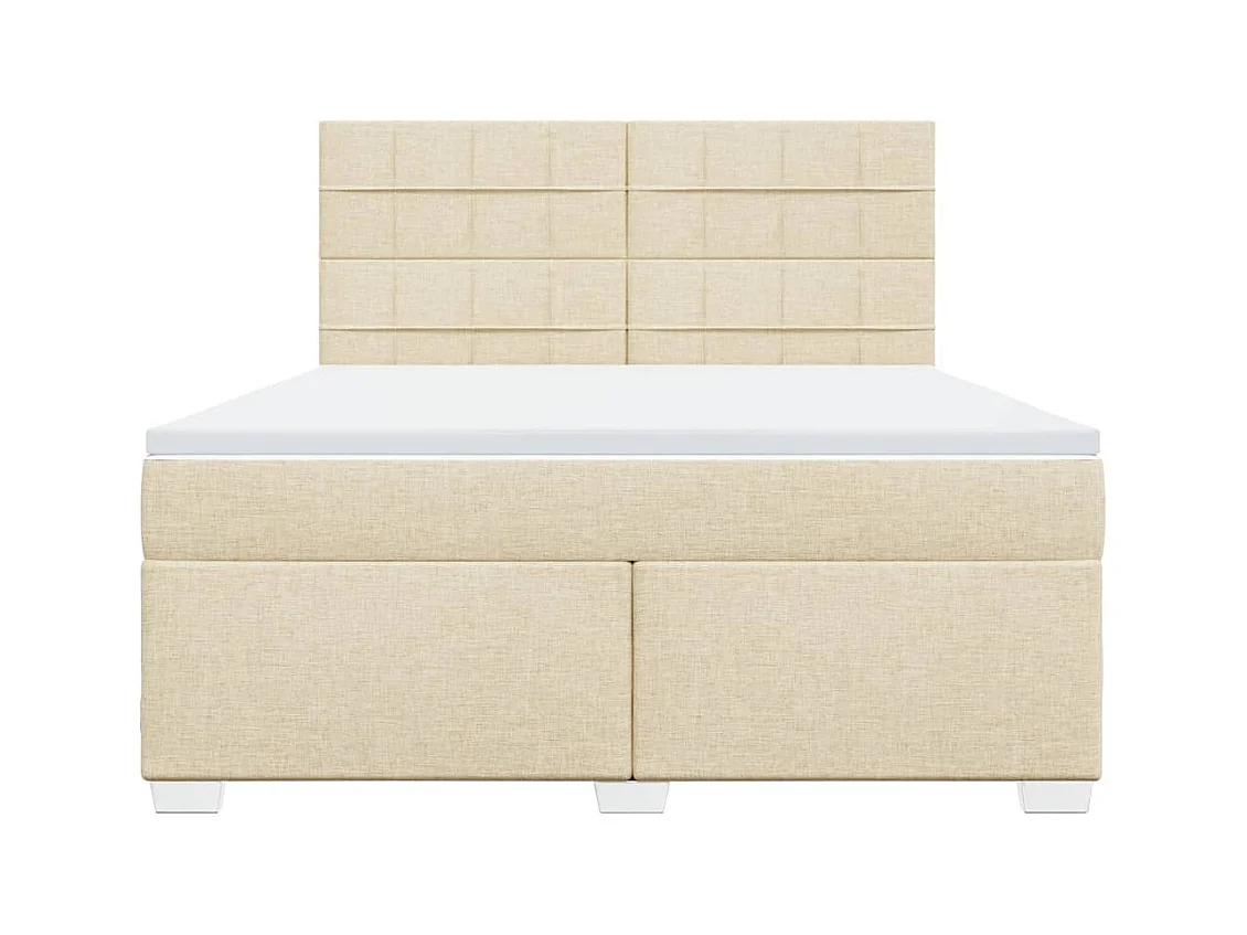 Boxspring met matras stof crèmekleurig 180x200 cm